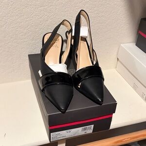 Vince Camuto Black Patent Slingback Heels